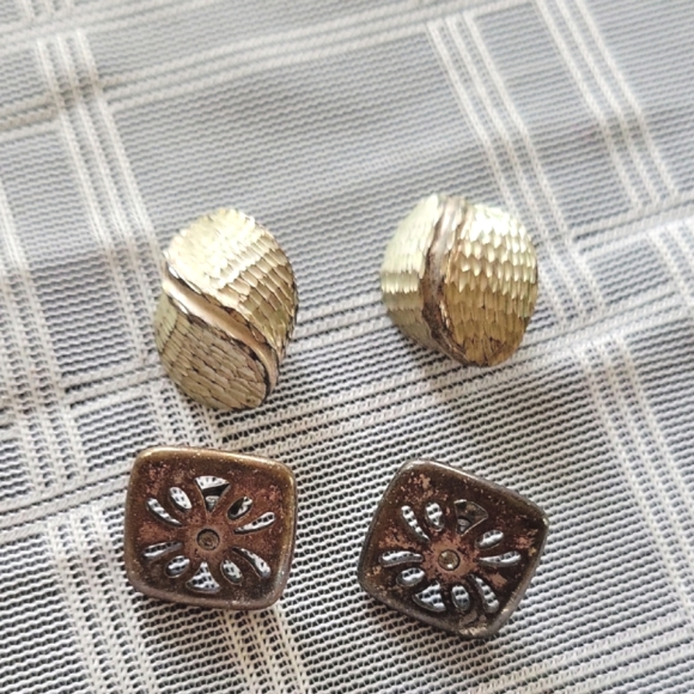 Vintage Sterling + AK Silver Earrings - 2 Sets